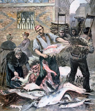 Fiskemarkedet, Paris, 1893 av Henri Meyer
