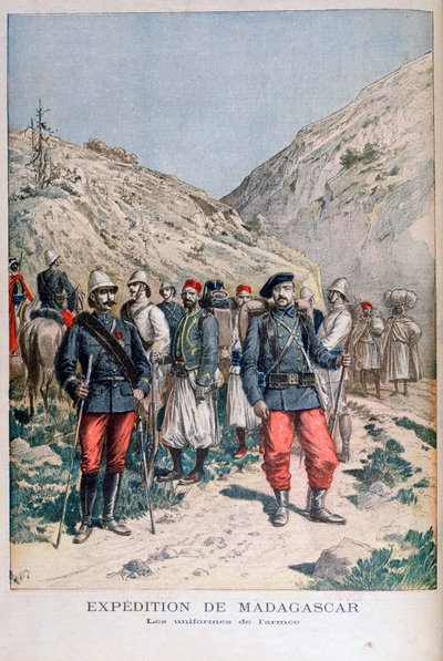 Uniformer av den franske ekspedisjonsstyrken på Madagaskar, 1895 av Henri Meyer