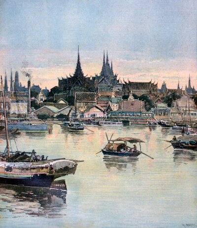 Utsikt over Bangkok, 1893 av Henri Meyer