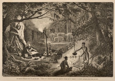 Henri Mouhot Camping in the Jungles of Laos, illustrasjon fra 