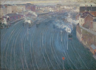 Luxembourg stasjon i Brussel (maleri på lerret) av Henri Ottmann