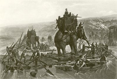 Hannibal krysser Rhône (gravyr) av Henri Paul Motte