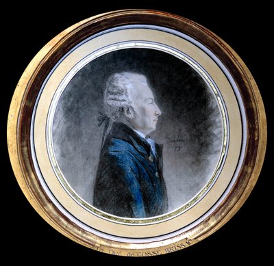 Portrett av Louis Hercule Timoleon de Cosse (Cosse-Brissac) (1734-1792), hertugen av Brissac. Han er den store kurvmakeren i Frankrike og guvernøren i Paris på tidspunktet for den franske revolusjonen. Akvarell tilskrevet Henri Pierre Danloux (1753-1809).  av Henri Pierre (attr. to) Danloux