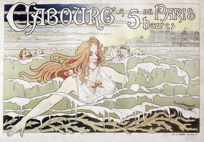 Cabourg på 5 timer fra Paris - Reklameplakat av Privat Livemont av Henri Henri Antoine Théodore Livemont