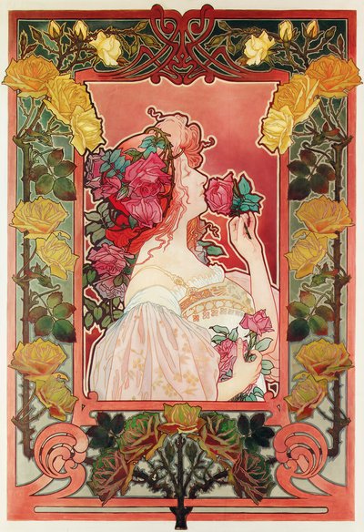 The Scent of a Rose, ca. 1890 (olje på lerret) av Henri Henri Antoine Théodore Livemont
