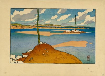 Chéruette-fyrtårnet ved lavvann (Saint-Briac) av Henri Rivière