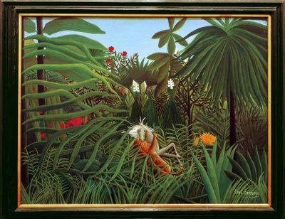Hest angrepet av en jaguar av Henri Rousseau