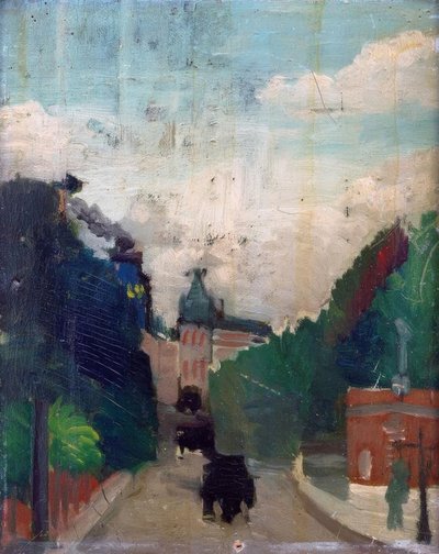Skisse, utsikt over Metropolitan Palace av Henri Rousseau