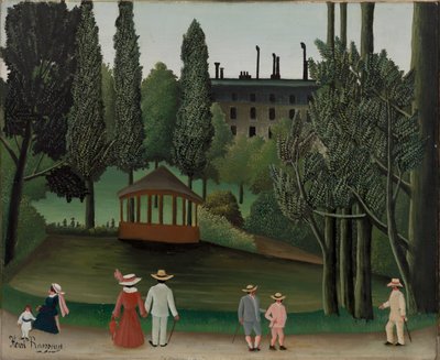Utsikt over Montsouris-parken, kiosken av Henri Rousseau
