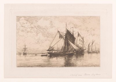 Fiskefartøy i stille sjø av Henri Seghers
