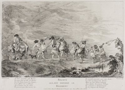Rekrutter som skal slutte seg til regimentet, 1717?-26 av Henri Simon Thomassin
