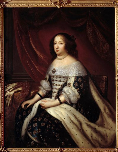 Portrett av dronningen av Frankrike Anne av Østerrike (1601-1666) Maleri av Henri Testelin (1616-1695) Privat samling fra 1600-tallet av Henri Testelin