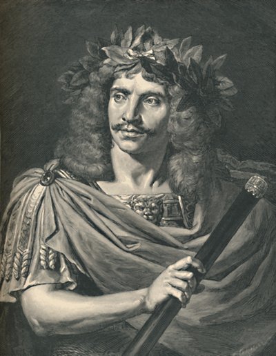 Molière som Julius Caesar i Tragedy of Pompey, 1886 av Henri Thiriat