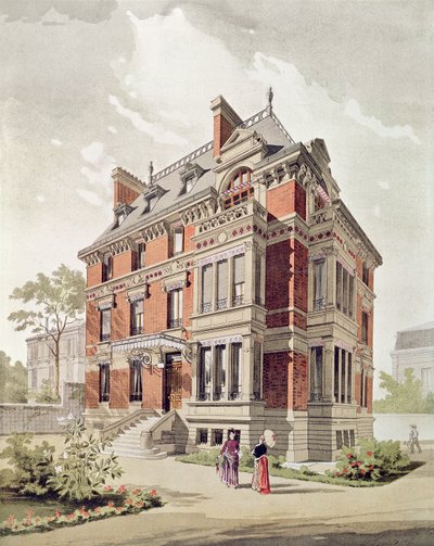 Prosjekt for en villa, slutten av 1800-tallet (blekk og gouache på papir) av Henri Toussaint