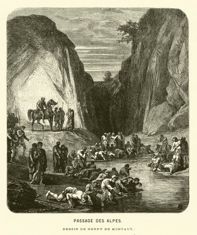 Krysser Alpene (gravering) av Henri de (after) Montaut