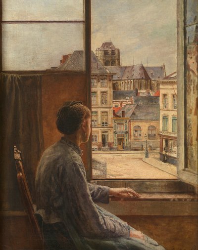 Teniersplace i Antwerpen (olje på lerret) av Henri de Braekeleer
