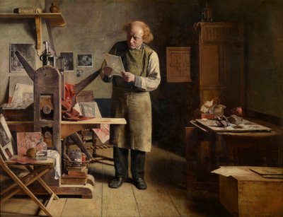 Plateskriveren (olje på lerret) av Henri de Braekeleer