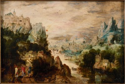 Landskap med veien til Emmaus, ca. 1540. av Henri de Herri met de Bles