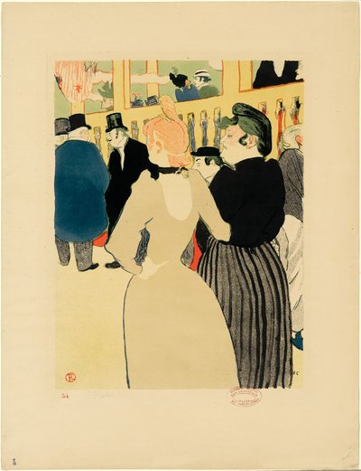 På Moulin Rouge, La Goulue og hennes søster av Henri de Toulouse-Lautrec