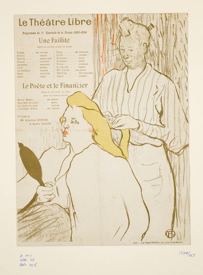 Friseur, Programm des Théâtre Libre von Henri de Toulouse-Lautrec