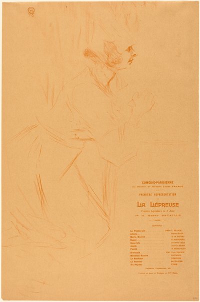 Program for «La lépreuse» av Henri de Toulouse-Lautrec
