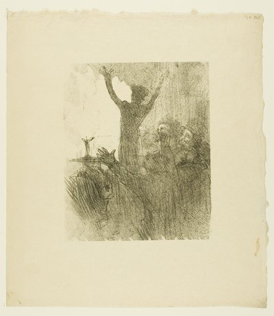 Schlomé Fuss i synagogen, fra Au Pied du Sinaï av Henri de Toulouse-Lautrec