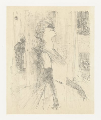 Portrett av skuespillerinnen Yvette Guilbert under opptreden Yvette Guilbert på scenen Yvette Guilbert: Engelsk serie (serietittel) av Henri de Toulouse Lautrec (signed by artist)