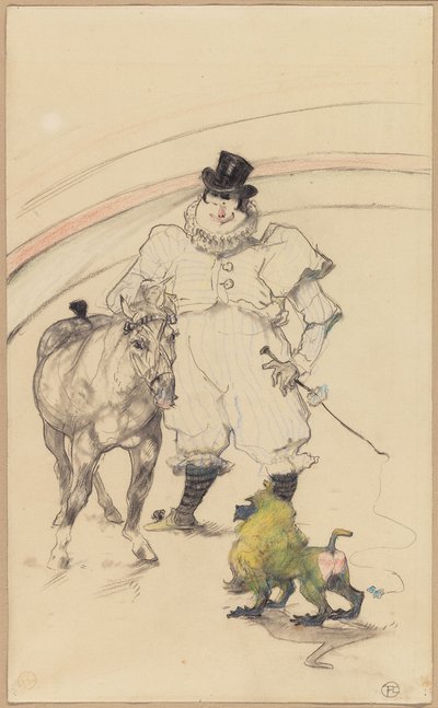Im Zirkus: Dressiertes Pony und Pavian von Henri de Toulouse-Lautrec