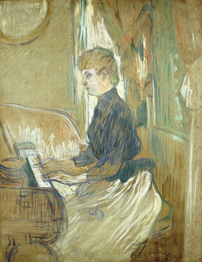 Am Klavier, Madame Juliette Pascal im Salon des Chateau de Malrome, 1896 von Henri de Toulouse Lautrec