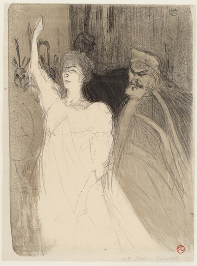 Bartet og Mounet-Sully, i Antigone av Henri de Toulouse Lautrec
