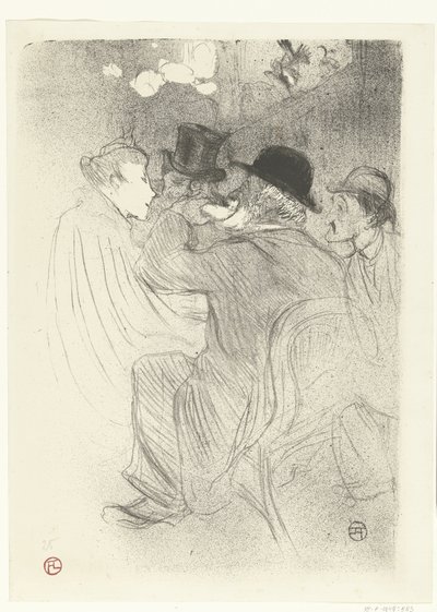 Besøkende i cafe Moulin Rouge Ved Moulin Rouge. En røff! En skikkelig røff! av Henri de Toulouse Lautrec