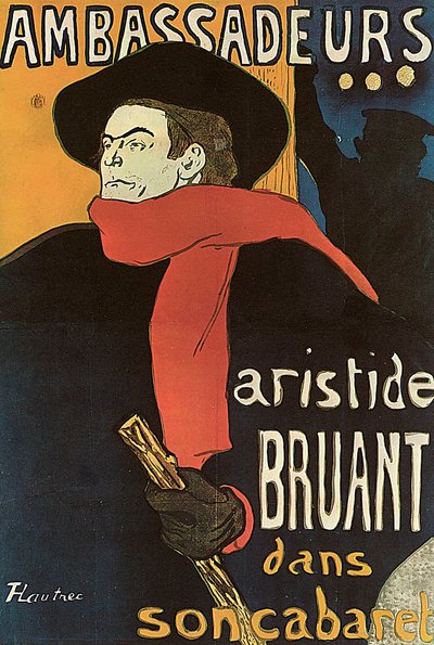 Bruant in Ambassadeurs, 1892 von Henri de Toulouse Lautrec