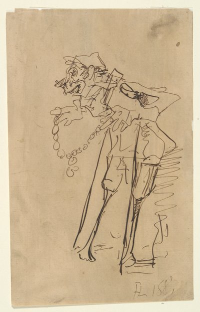 Karikatur av en soldat som holder en dekorasjon av Henri de Toulouse Lautrec
