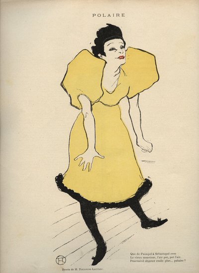 Drawing by Henri de Toulouse Lautrec representing “” Polar” (La chanteuse Polaire) in Le Rire - Journal humoristique published le samedi - n°16 du 23 February 1895 - av Henri de Toulouse Lautrec