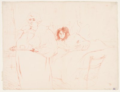 Elles: Kvinne som bærer et brett, Mme. Baron og Mlle. Popo av Henri de Toulouse Lautrec