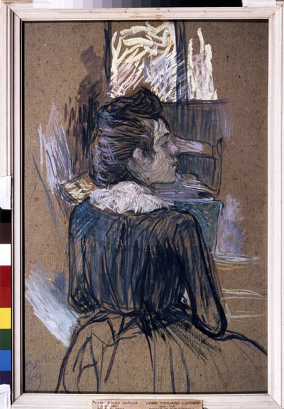 Kvinne ved vinduet. Tegning av Henri de Toulouse-Lautrec (Toulouse Lautrec av Henri de Toulouse Lautrec
