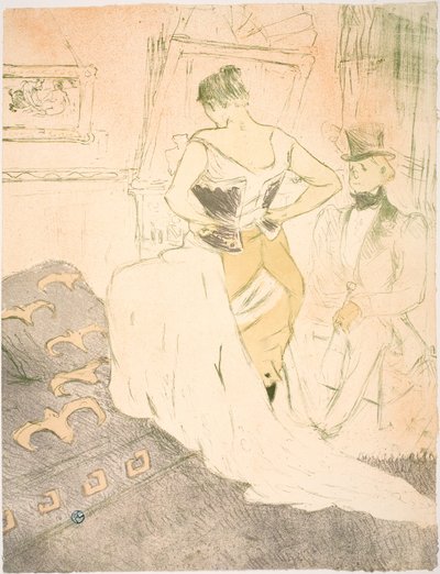 Kvinne i korsett, Passage Conquest av Henri de Toulouse Lautrec