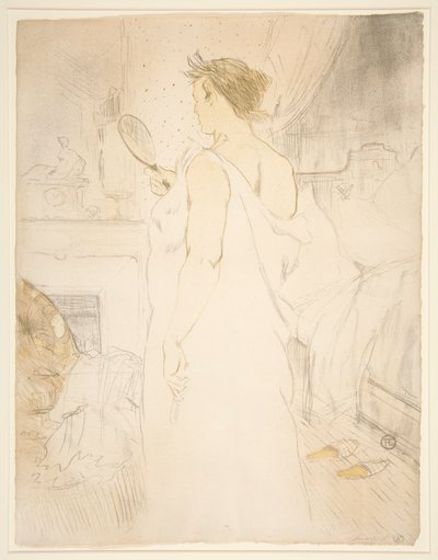 Femme ? glace, la glace ? main (Woman with Hand Mirror), fra serien Elles av Henri de Toulouse-Lautrec