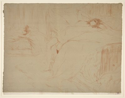 Femme sur le dos, lassitude (Woman Liggende på ryggen, Weariness), fra serien Elles av Henri de Toulouse-Lautrec