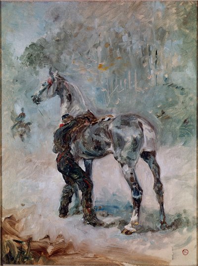 Kanonier sattelt sein Pferd von Henri de Toulouse Lautrec