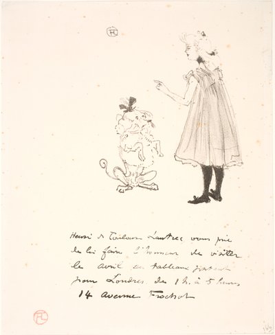 Invitasjon til utstilling av Henri de Toulouse Lautrec