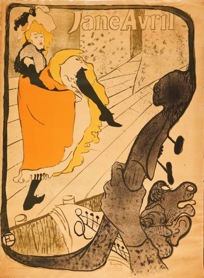 Jane Avril, 1893 av Henri de Toulouse Lautrec