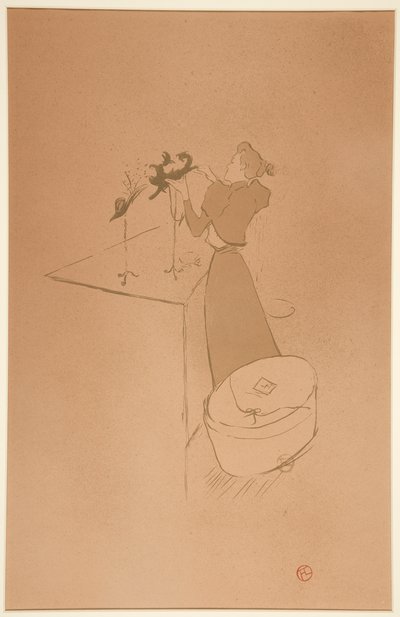 La modiste, Ren?e Vert (The Milliner, Ren?e Vert) av Henri de Toulouse-Lautrec