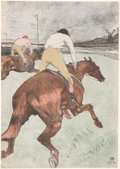 "Le Jockey" To jockeyer til hest Le jockey (original tittel) Hesteveddeløp (serietittel) Kurs (serietittel) av Henri de Toulouse Lautrec