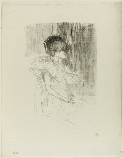 Långiver Sittende av Henri de Toulouse Lautrec