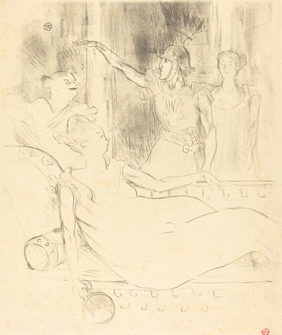 Mme Simon-Girard, Brasseur og Guy i "La belle Helene" av Henri de Toulouse Lautrec