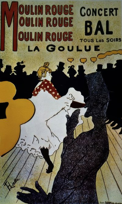 Moulin Rouge: La Goulue - 1891 - 191 × 117 cm - fargelitografi av Henri de Toulouse Lautrec