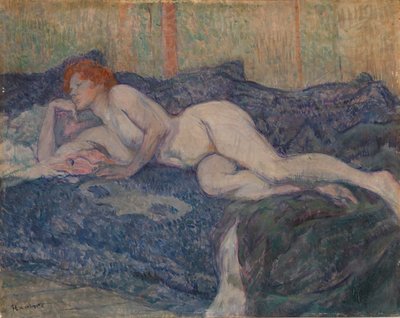 Naken ligger på en sofa av Henri de Toulouse-Lautrec