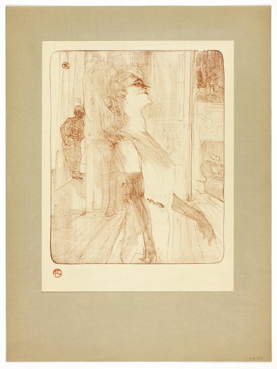 På scenen, plate en fra Yvette Guilbert av Henri de Toulouse Lautrec