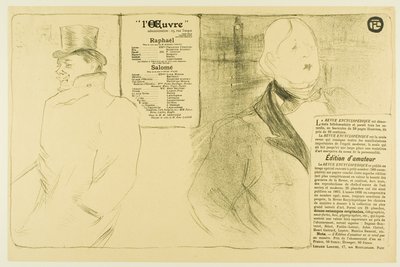 Oscar Wilde og Romain Coolus – Program for Raphaël og Salomé av Henri de Toulouse-Lautrec